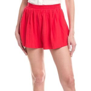 Brook + Lynn Womens Linen-Blend Short, Red